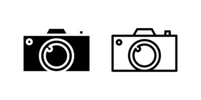Digital camera icon set ideal for photography and travel content vector
