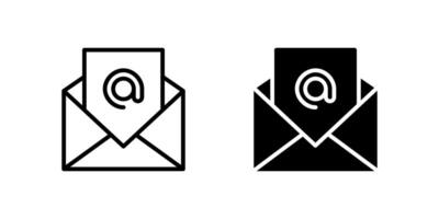 Email Icon Set. A black icon of an email envelope, representing email communication. vector