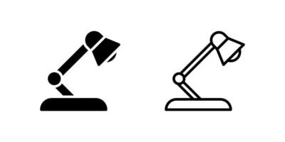 Table lamp icon set for focused lighting and reading spaces vector