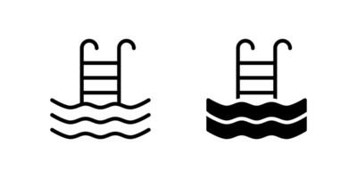Swimming Pool Icon Set ideal for recreation or summer themed illustrations. vector