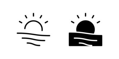 Sunset Icon Set suitable for scenic or evening themed designs. vector