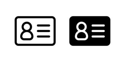ID Card Icon Set. A black icon of an ID card, used for identification or access in various settings. vector