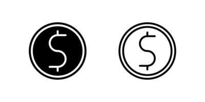 Clean dollar currency icons featuring USD symbols and money representations for financial applications and e-commerce vector