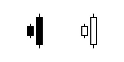 Technical analysis bullish engulfing candlestick pattern icons for trading platforms and financial chart applications vector