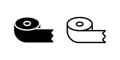 Tape roll icon set ideal for packing, crafting, and stationery design vector