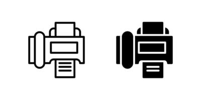 Fax Icon Set. A black icon of a fax machine, representing document transmission. vector