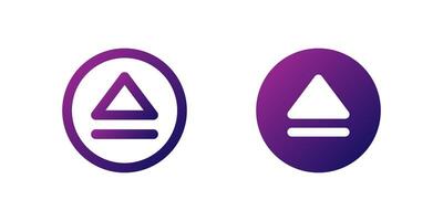 Play Open Icon Set. A purple gradient icon of a right-facing triangle, symbolizing play or open functions in digital interfaces. vector