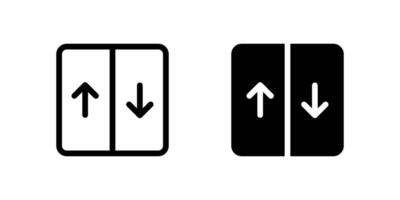 Elevator Icon Set. A black icon of an elevator, indicating vertical transportation in buildings or hotels. vector