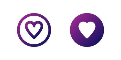 Favorite Heart Icon Set. A purple gradient heart-shaped icon, indicating favorite or like functions in digital interfaces. vector
