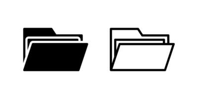 Folder icon set for file management and organization design vector