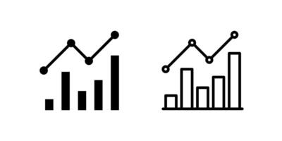 Versatile financial chart icons including bar charts, line graphs, and analytics symbols for business and trading applications vector