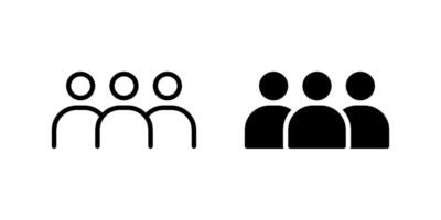 Team Icon Set. A black icon of a team symbol, representing group communication. vector