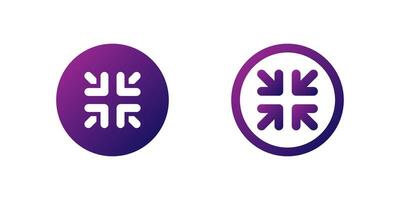 Minimize Dash Icon Set. A purple gradient icon resembling a dash, symbolizing minimize or close functions in applications. vector