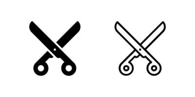 Scissor icon set for cutting, craft, and office use vector