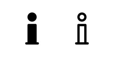 Information Center Icon Set. A black glyph and outline icon of an info symbol, representing assistance. vector