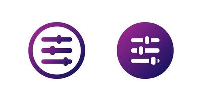 Adjust Slider Icon Set. A purple gradient icon of a horizontal slider with adjustment markers, ideal for media players or settings interfaces. vector