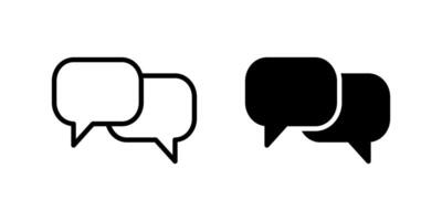 Conversation Icon Set. A black icon of conversation bubbles, representing dialogue. vector