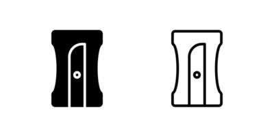 Pencil sharpener icon set for stationery and school graphics vector