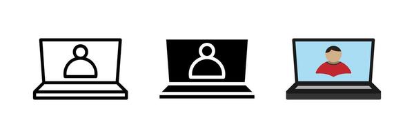 An online class or e-learning icon, versatile for representing virtual education, distance learning, and digital classrooms. vector