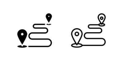 Map pin icon set representing destination, ideal for trip planning visuals vector