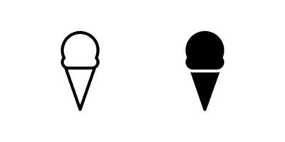 Ice Cream Cone Icon Set suitable for dessert or summer themes. vector