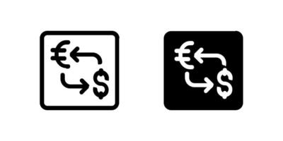 Money Exchange Icon Set. A black icon of a currency exchange symbol, indicating financial services. vector