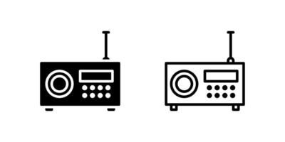 Old-style FM radio icon set for broadcasting, audio, and music use vector