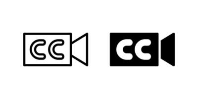 Subtitle Icon Set. A black icon of subtitles, representing text support in media. vector