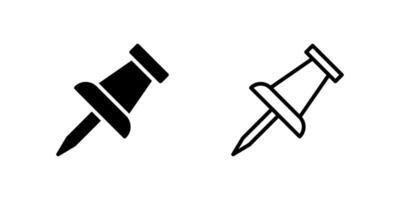 Push pin icon set ideal for bulletin board and reminder visuals vector