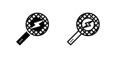 Electric mosquito racket icon set for insect control vector