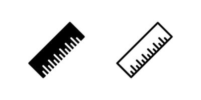 Straight ruler icon set perfect for geometry and design context vector