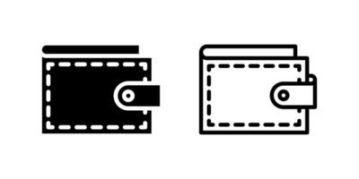 Wallet icon set with money or card, useful for budgeting and travel expenses vector