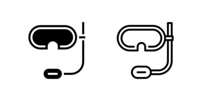 Snorkeling mask icon set for underwater travel and sea activity visuals vector