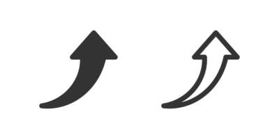 Curved up arrow icon set vector