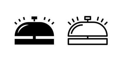 A receptionist bell icon, representing hotel front desk, customer service, and arrival or check in assistance. vector