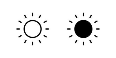 Sun Icon Set suitable for weather themed designs. vector