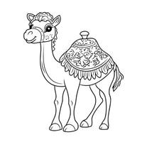 Decorated Camel With Saddle vector