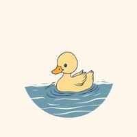 Yellow Rubber Duck Floating Alone vector