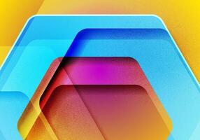 Colorful glossy hexagons abstract hi-tech grunge background vector