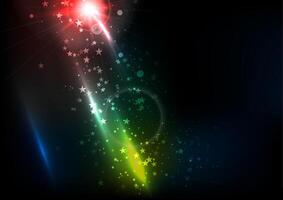 Glowing colorful stars and particles abstract background vector