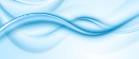 Bright blue blurred smooth waves abstract background vector