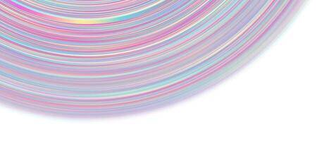 Holographic round lines geometric abstract tech banner vector