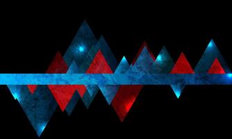 Grunge tech background with geometric triangles vector