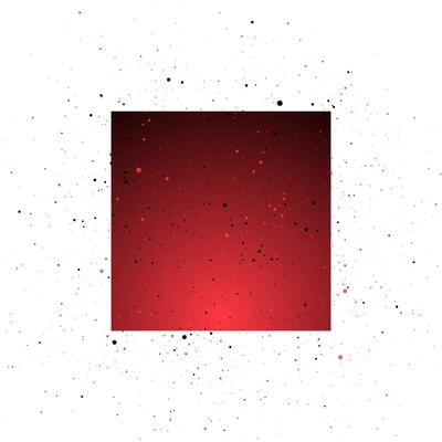 Dark red square and small dots abstract geometric background