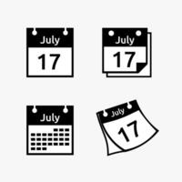 A set of calendar icons with a date vector