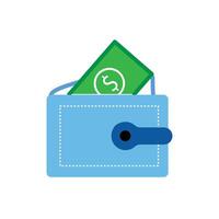 Wallet with money icon illustration vector