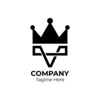 Initial letter V logo crown icon combination. Usable for business and branding logos. vector