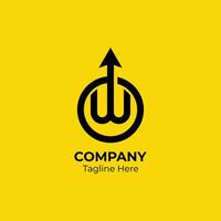 Letter O and W arrow logo design element template. Initial O and W arrow graphic concept. vector