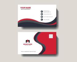 Modern Business Card Design with Wave Element pro vector