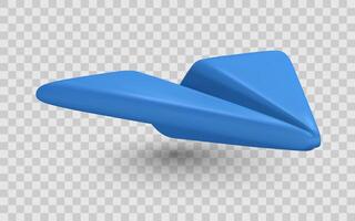 Paper Airplane 3D Icon in Blue. Ideal for Message, Send, Startup, or Travel Concepts. Clean and Modern Illustration vector